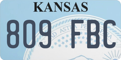 KS license plate 809FBC