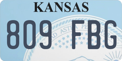 KS license plate 809FBG
