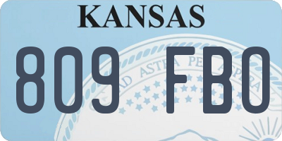 KS license plate 809FBO