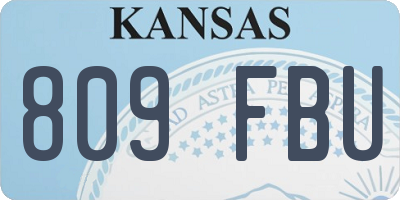 KS license plate 809FBU