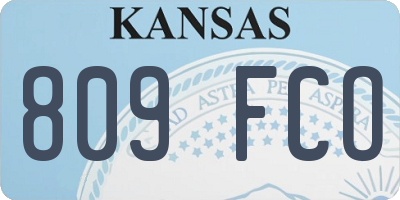 KS license plate 809FCO