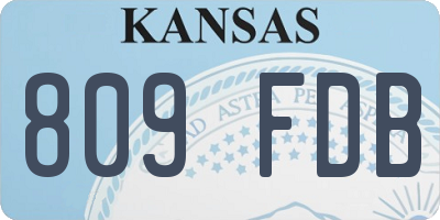 KS license plate 809FDB