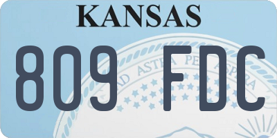 KS license plate 809FDC