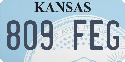 KS license plate 809FEG