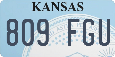 KS license plate 809FGU