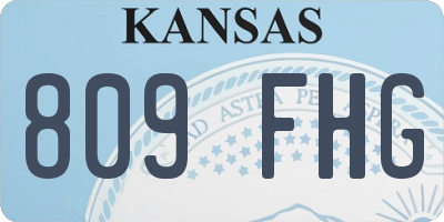 KS license plate 809FHG
