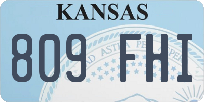 KS license plate 809FHI