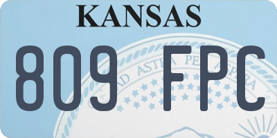 KS license plate 809FPC