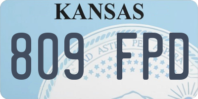 KS license plate 809FPD