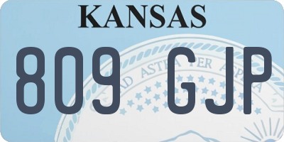 KS license plate 809GJP