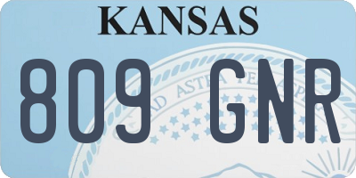 KS license plate 809GNR