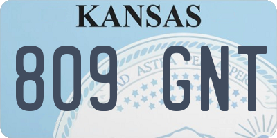 KS license plate 809GNT