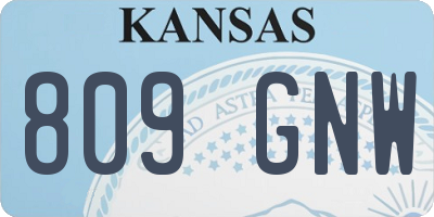 KS license plate 809GNW