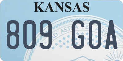 KS license plate 809GOA