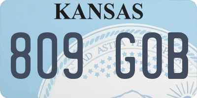 KS license plate 809GOB