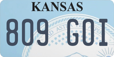 KS license plate 809GOI