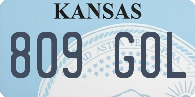 KS license plate 809GOL
