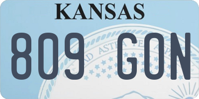 KS license plate 809GON