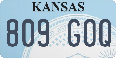 KS license plate 809GOQ