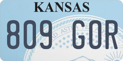 KS license plate 809GOR
