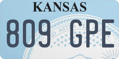 KS license plate 809GPE