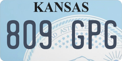 KS license plate 809GPG