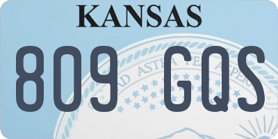KS license plate 809GQS