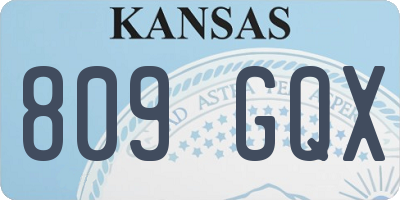KS license plate 809GQX