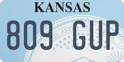 KS license plate 809GUP