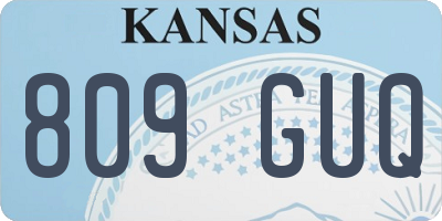 KS license plate 809GUQ