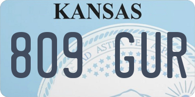 KS license plate 809GUR