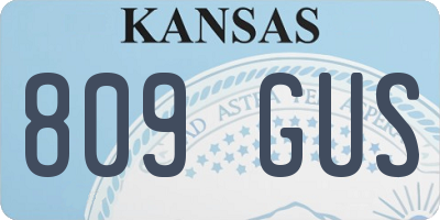 KS license plate 809GUS