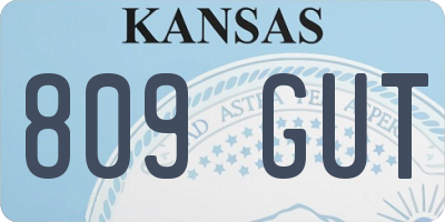 KS license plate 809GUT