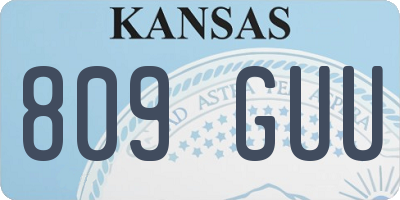 KS license plate 809GUU