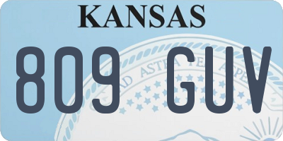 KS license plate 809GUV