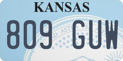 KS license plate 809GUW