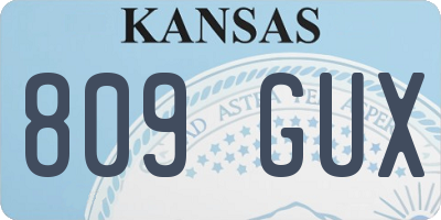 KS license plate 809GUX