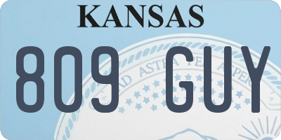 KS license plate 809GUY