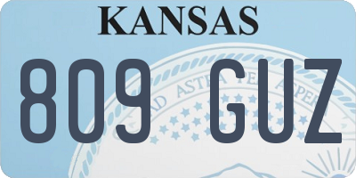 KS license plate 809GUZ