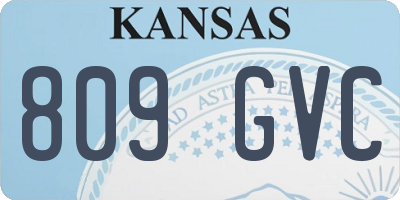 KS license plate 809GVC