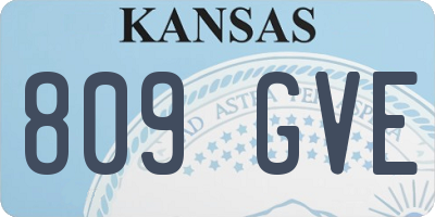 KS license plate 809GVE