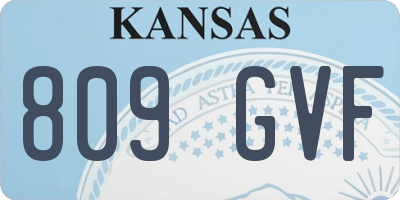 KS license plate 809GVF