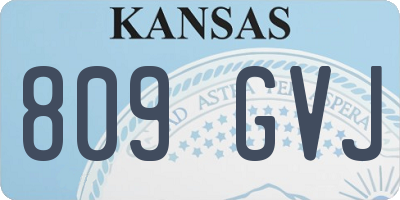 KS license plate 809GVJ