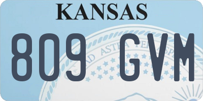 KS license plate 809GVM
