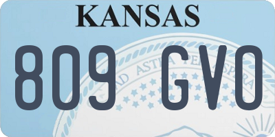 KS license plate 809GVO