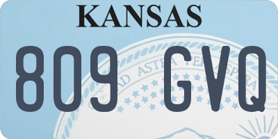 KS license plate 809GVQ