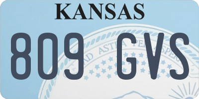 KS license plate 809GVS