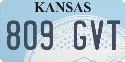 KS license plate 809GVT