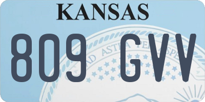 KS license plate 809GVV