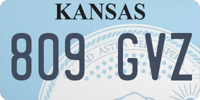 KS license plate 809GVZ